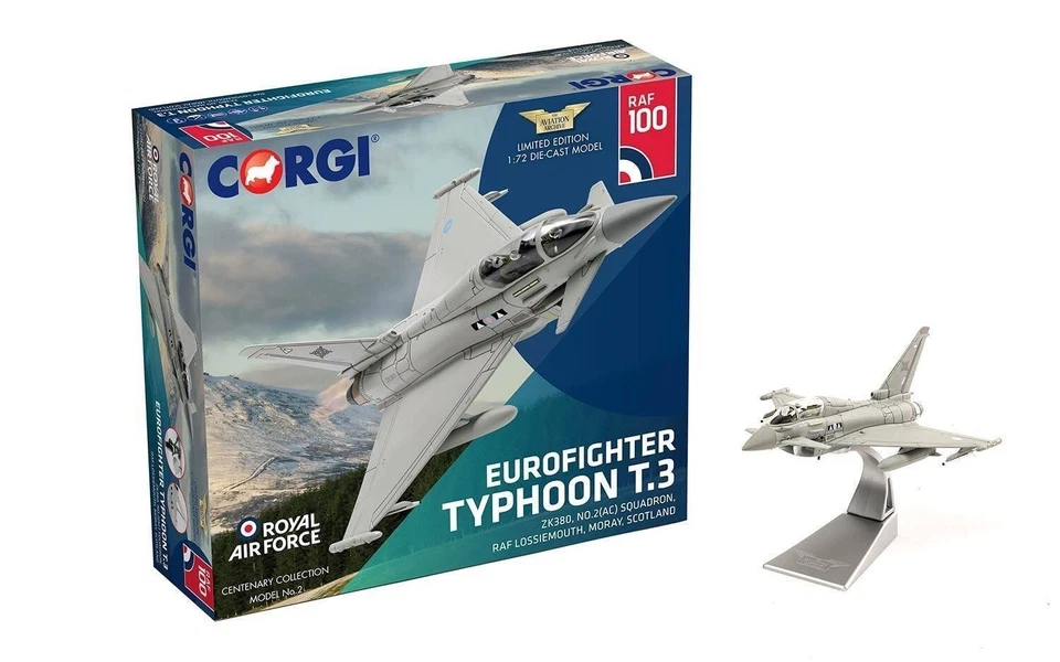 Corgi AA36409 1/72 Eurofighter Typhoon T3 ZK380 II(AC) Squadron - 100 Years of t - Image 2 of 3