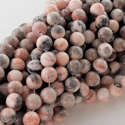 Pink Zebra Jasper Beads Gemstone Gray Crystal Natural Smooth 4mm 6mm 8mm 10mm