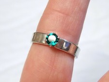 Green Lab Emerald Size 7 Ring 925 Sterling Silver USA Made