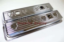 SBC Chevy Chrome Steel 305 350 Center Bolt Valve Cover 87-Up 5.0L 5.7 TBI Vortec