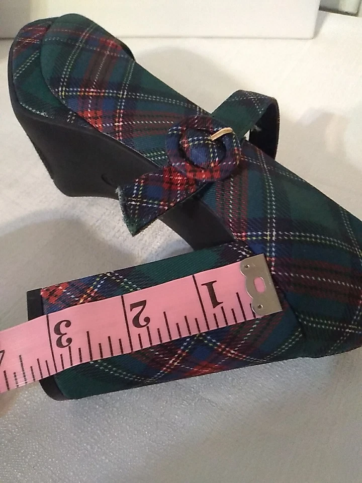 Zapatos de tacón alto a cuadros verdes Cato para mujer talla 9 Foto 3 de 4