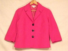 Coldwater Creek 3/4 sleeve lined tweed like pink blazer jacket / 4-6 / nice /b17