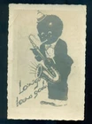Negro Boy Saxophone Player Happy New Year! Jazz Musician Latvian 1964