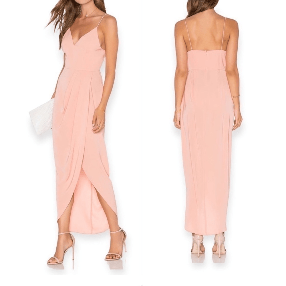 NEW Shona Joy Core Cocktail Draped Dress in Dusty pink