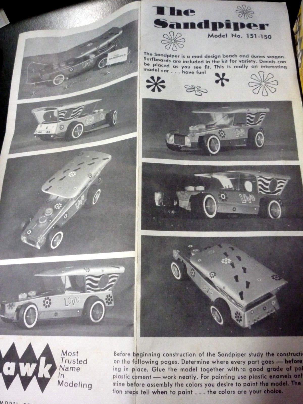 The Sandpiper Custom Beach and Dunes Wagon Hawk Model Kit #151-150 1969 in Box