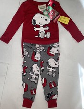 Munki Munki Peanuts Snoopy Pajama Size 12 Month Infant PJ Set New W Tag