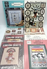 Kachina American Indian Cross Stitch Pattern Lot of 8 Daystar Canyon Crafts +