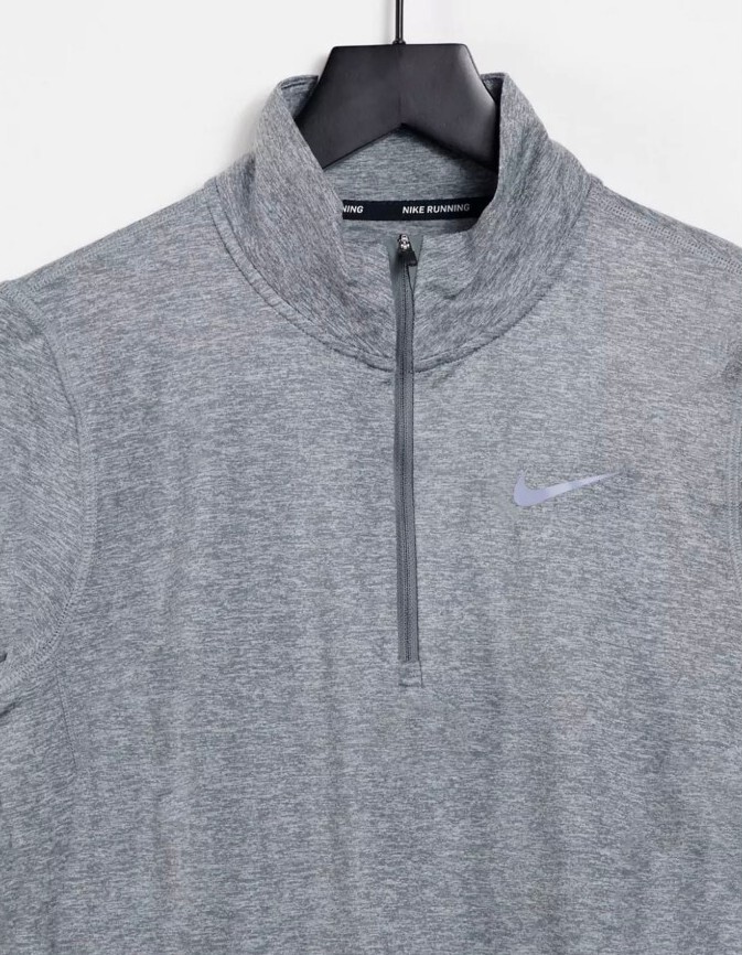 Nike Running Women's Ladies Element Dri-FIT Half Zip Top Grey RRP £49.95 LARGE image 3