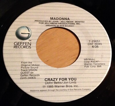 Madonna 45 Crazy For You / Berlin - No More Words