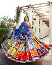Beautiful Multicolor Navratri Lehenga Choli For Women By Aadat Export