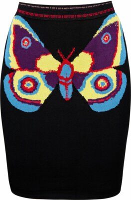 AZZEDINE ALAIA  ViNTAGE  BUTTERFLY PENCIL  SKIRT  XS   fw 1991