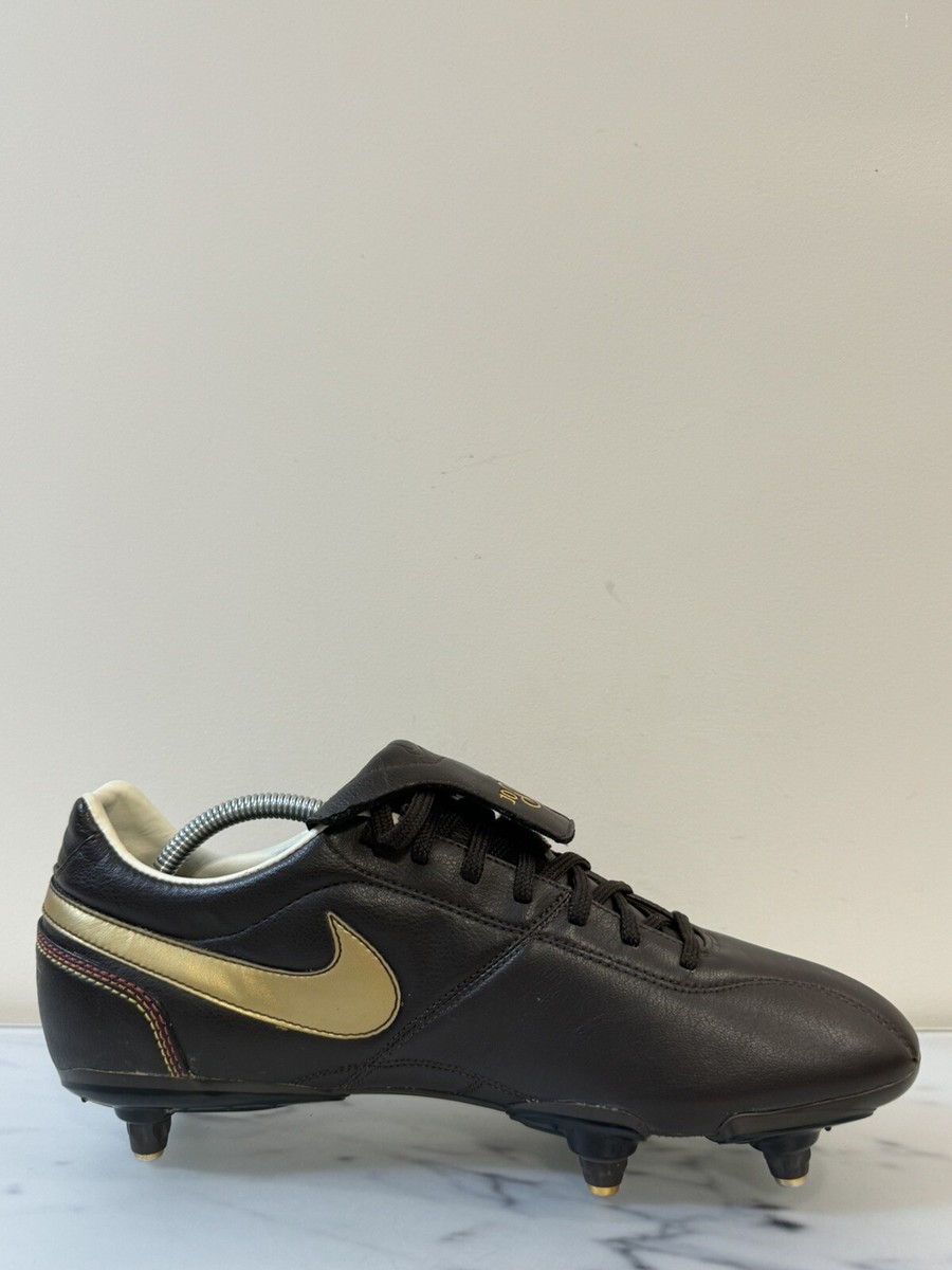 Ronaldinho × Nike Tiempo Nike Tiempo R10 Ronaldinho SG Brown Leather RARE US 10 Soccer
