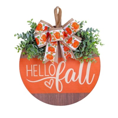 Fall Pumpkins Bowknot Wall Decoration Sign for Stylish Home