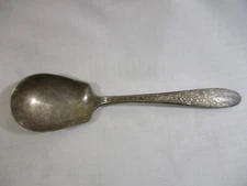Vtg. National Silver Co A1 Rose & Leaf Silverplate Spoon