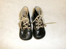 VintageToddler/Baby Shoes/Boots Black Leather Lace Up 2 3/4" Tall