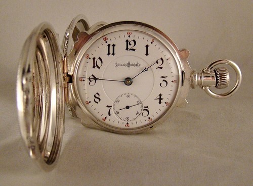 ILLINOIS "BUNN SPECIAL" 24j COIN SILVER BOX HINGE HUNTER CASE 18s POCKET WATCH