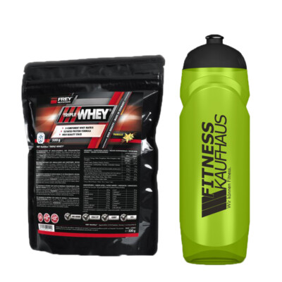 (51,80 EUR/kg) Frey Nutrition Triple Whey 500g Eiweiss + Trinkflasche NEU