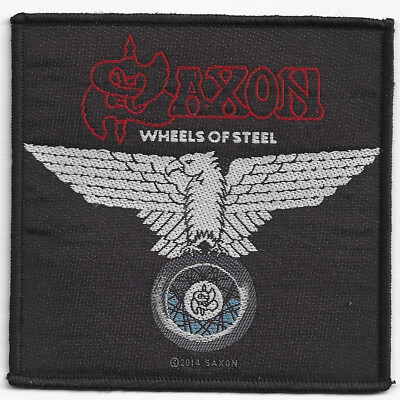   Saxon - Wheels of Steel gewebter Aufnäher - woven  Patch Neu & Official!