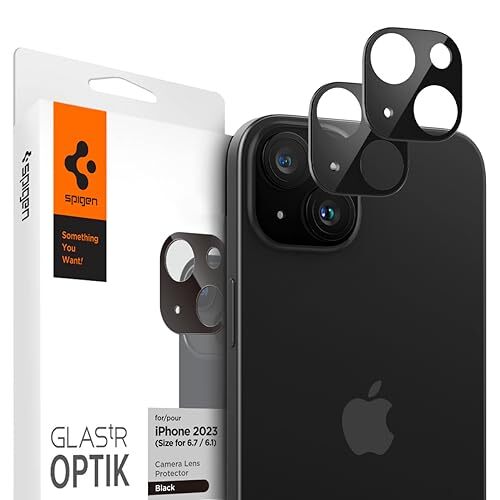 Spigen Glas.tR Optik Protezione Fotocamera compatibile con iPhone 15 iPhone 1...