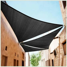 ColourTree Black Custom Size Triangle Sun Shade Sail Canopy Fabric Outdoor Patio