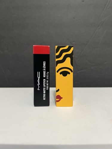 MAC Retro Matte Lipstick 707 RUBY WOO .10oz Full Size Pattern x Mac - Picture 7 of 11