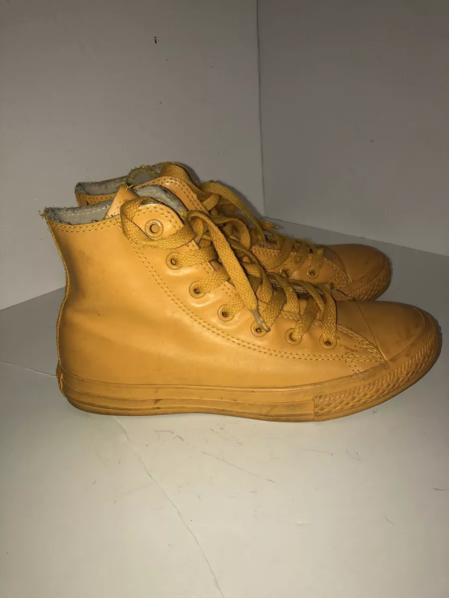 kromatisk bryder ud tavle Converse All Star Chuck Taylor Yellow Rubber HIGH TOPS US 3 | eBay