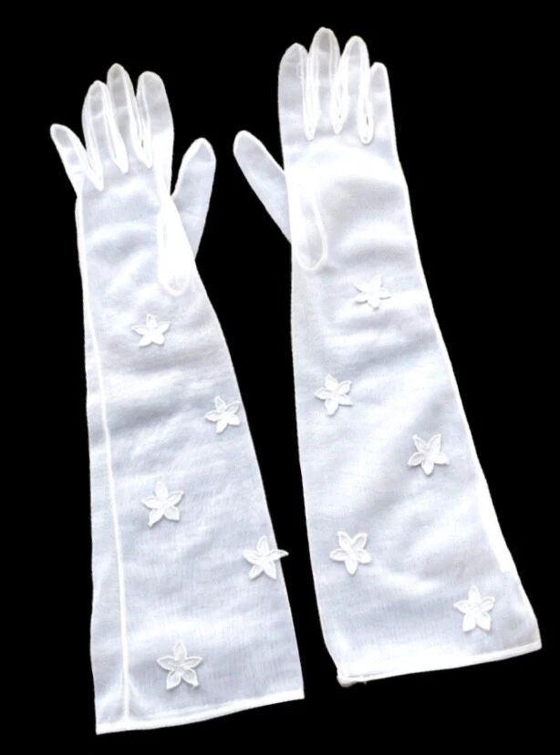 Usar Right 6.5 Codo Hasta Guantes de Ópera Transparente Disfraz de Boda Formal Elegante Foto 2 de 4