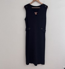 Tory Burch Sleeveless Sheath Dress Size Large Black Wool Blend  V-Neck