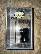 The Art of Shaving Chrome Double Wire Razor, Brush Brush Stand
