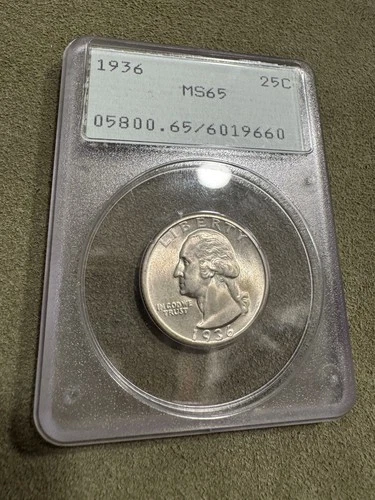 1936 Washington Quarter. PCGS MS65 Rattler.