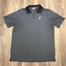 NICE Nike Disney Parks black White Striped Tour Performance Golf Polo Shirt XL