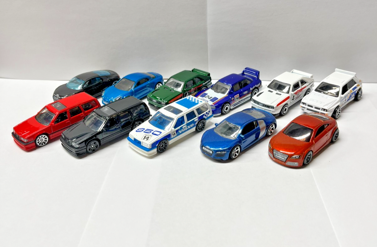 Lot of 11 loose Hot Wheels 1/64 diecast AUDIs and VOLVOs rally TT ...