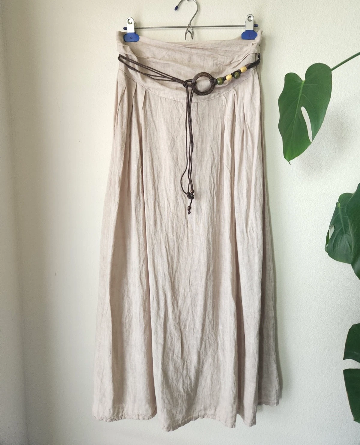 Made in Italy 100% linen skirt with belt size 12