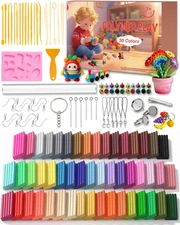 Polymer Clay Kit, 50 Colors Oven Bake Clay with 20 Sculpting Tools and 9 Accesso