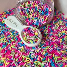 Long Mixed Color Polymer Clay Sprinkle Piece Mix NOT EDIBLE D53-31