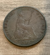 1858 Queen Victoria Farthing | Original Victorian Copper Coin 