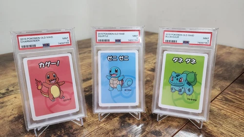 PSA 9 Old Maid Pokemon Card Bulbasaur Charmander Squirtle sequentially graded