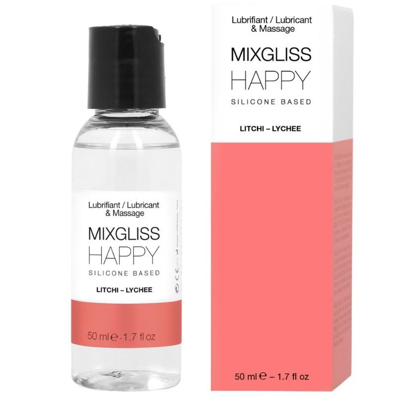 Lubrifiant silicone Mixgliss gel intime parfumé litchi contre la sécheresse intime 50ml