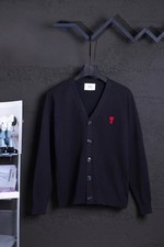 AMI Classic Little Heart Series Embroidered Cardigan Sweater