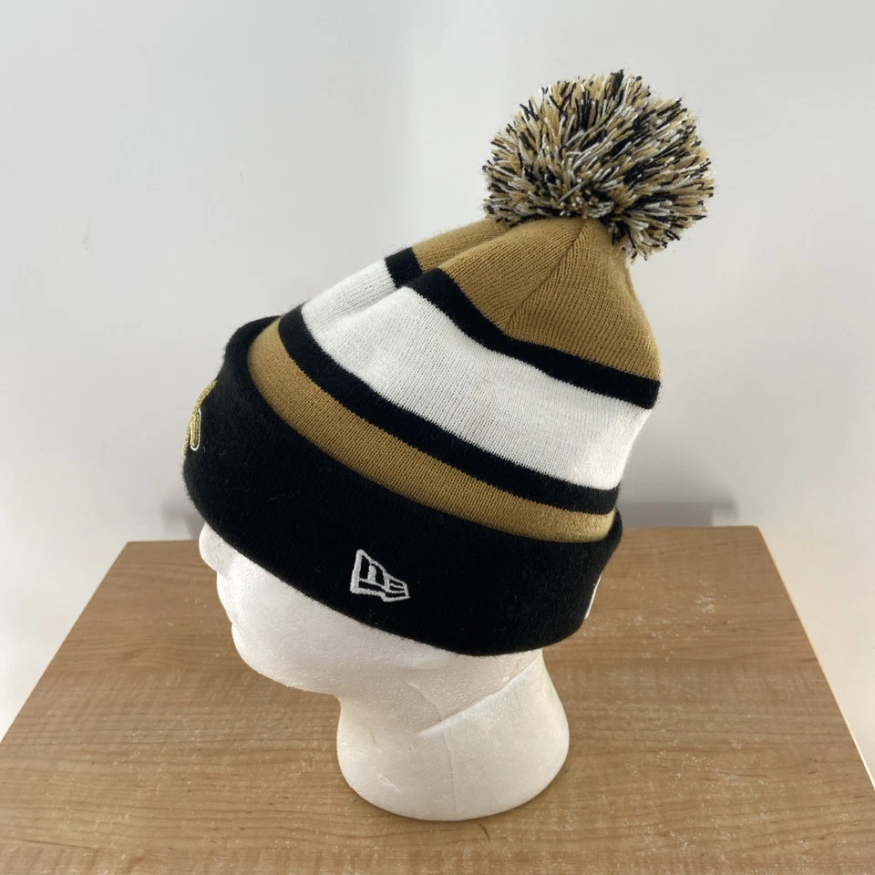 Мужская шапка New Orleans Saints OS серая вязаная шапочка-помпон New Era вышитая с подкладкой - Изображение 2 из 4