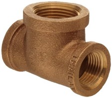 Merit Brass X106-161612 Tee 1" x 3/4" Brass 125 PSI FNPT