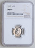 1972 Roosevelt Dime NGC MS66 Philadelphia Roosevelt