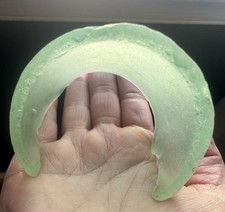 XL Seafoam Sea Glass - THICK Curved Vintage Bottle Genuine Beach Glass
