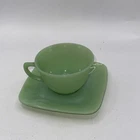 FireKing jadeite “Jane Ray” cup and saucer