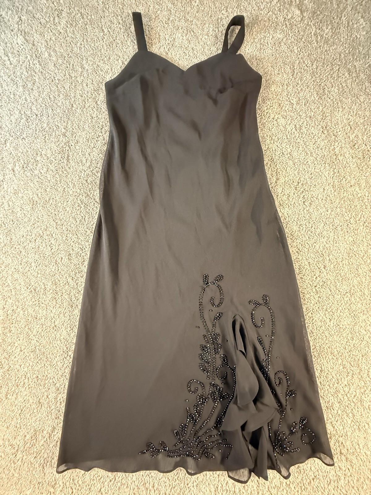 R & M Richards Petite Dress Size 12 Petite Black Sleeveless Maxi