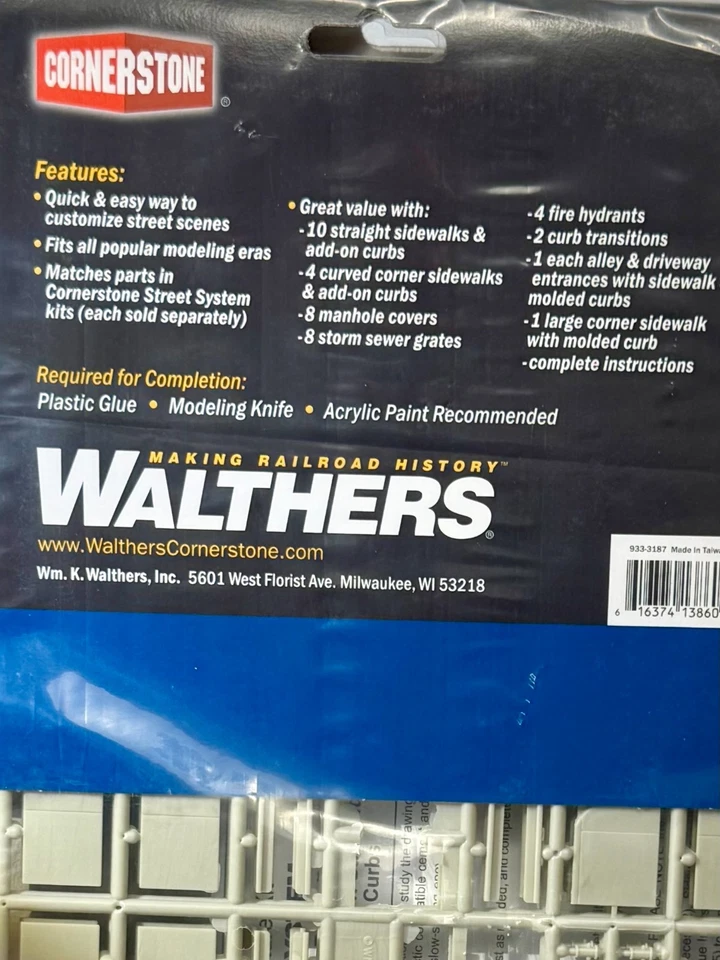 **NUEVO** Kit de bordillos y aceras de concreto Walthers ~ escala HO (#933-3187) SELLADO Foto 4 de 4