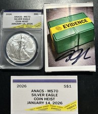 2026 ANACS MS 70 St. Louis Coin Heist Edition ASE Signed By Mike Mezack!