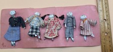 Lot Of 5 Vintage Minature Asian Cloth Dolls