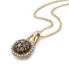 LeVian 14K Yellow Gold Pendant Necklace with Chocolate Diamond & White Diamonds