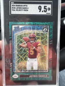 2024 Panini Donruss Optic Rated Rookie Jayden Daniels #248 Teal Velocity Prizm 